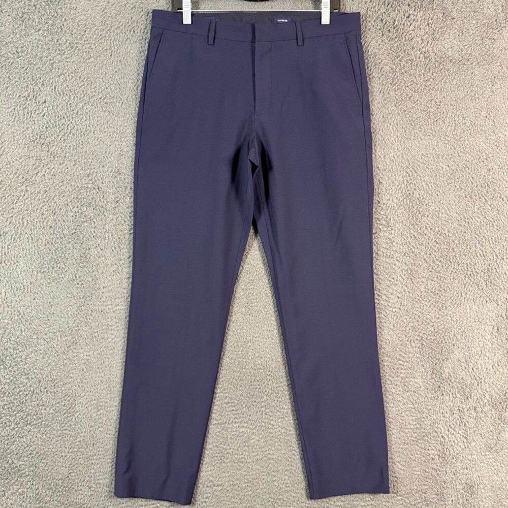 J Crew Pants Mens 33x32 Blue Thompson Tapered Fit Four Season Wool Stretch